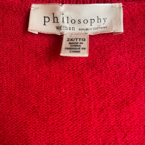 Philosophy Women’s Red‎ soft poly blend sweater in xxl - Picture 1 of 10